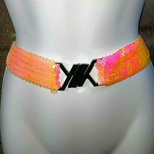 Ladies Belt Pink Opal Sequence Beaded Art Deco NWT